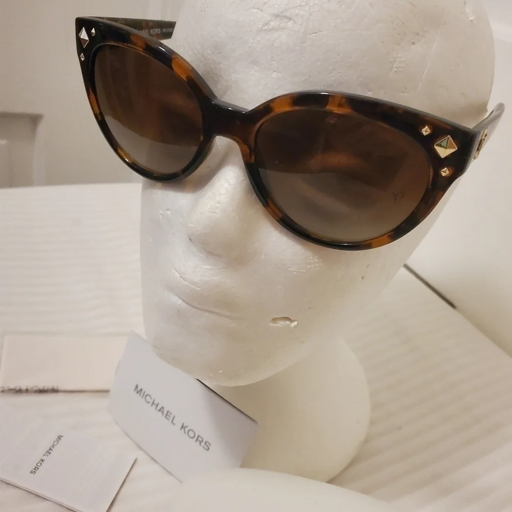 Michael Kors Brown Tortoise Shell With goldtone accents Sunglasses